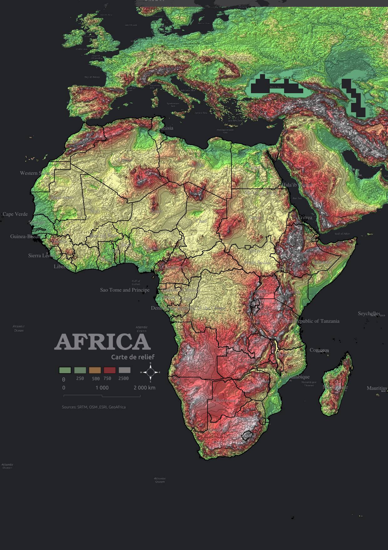 Afrique | Carte relief – GEOAFRICA